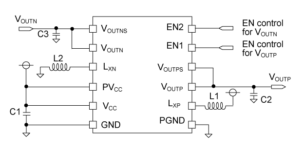 R1287xxxxy 基本回路例 (出力電圧IC 内部固定)