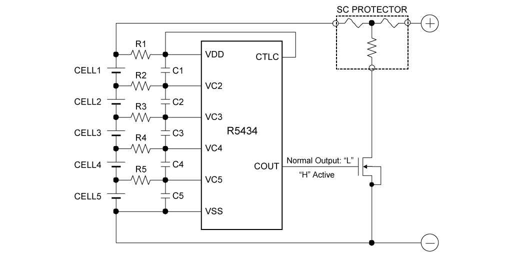 5-cell Protection Circuit