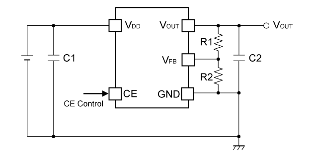 Typical Application: Externally adjustable output voltage type
