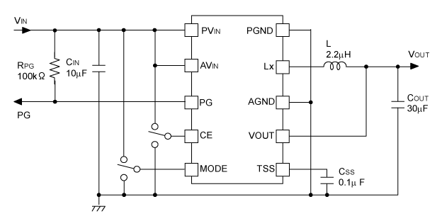 基本回路例 (出力電圧IC内部固定)