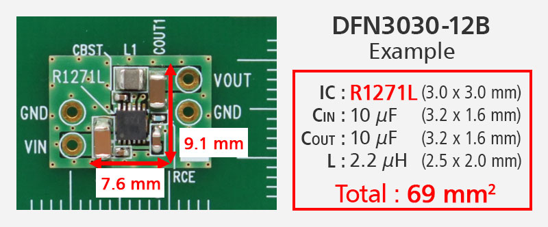 DFN3030-12B 実装例