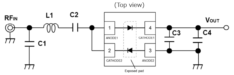 NT9000を使用した5.7GHz帯倍電圧回路例