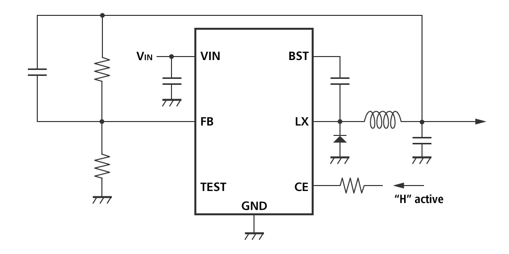 整流方式降圧DCDCコンバータの基本回路例