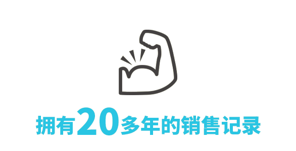 拥有20多年的销售记录