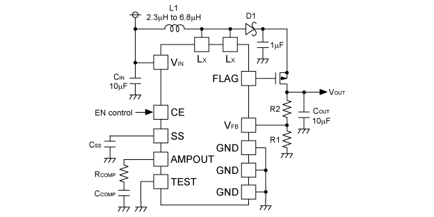 基本回路例 (シャットダウン用Pch MOSFET を使用)