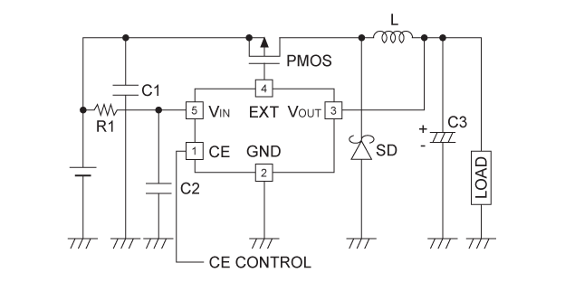 R1224Nxx2E/F/G/H/L/M 基本回路例