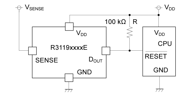 R3119xxxxE 基本回路例