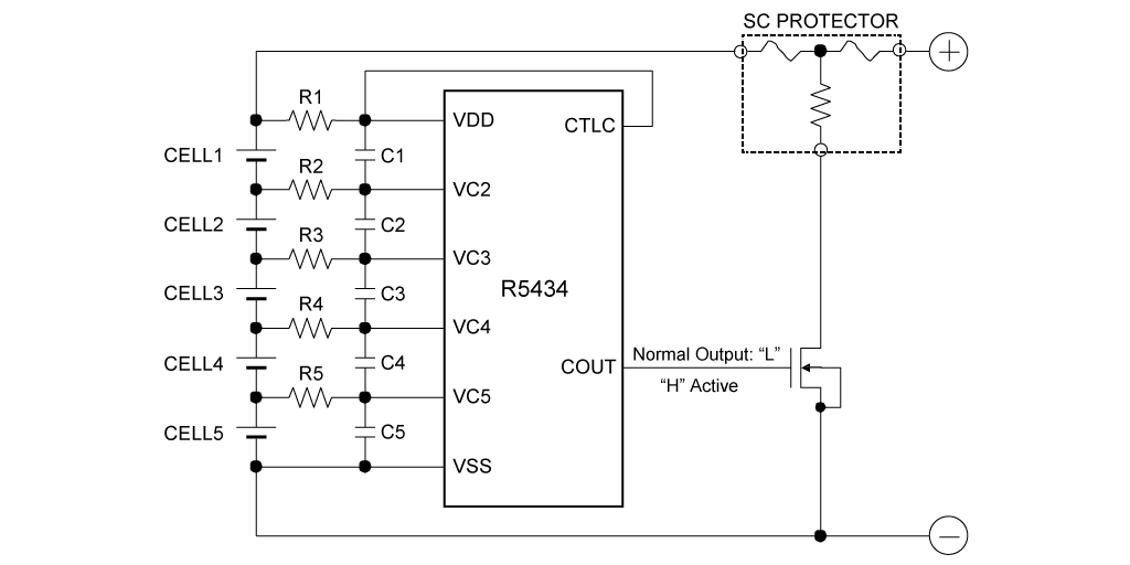 5セル保護回路例