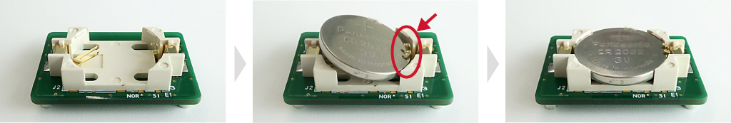 コイン電池の挿入方法